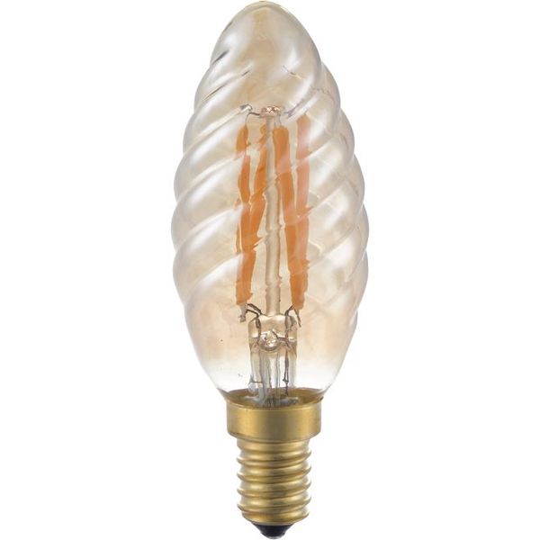 LED E14 Fila Twisted Candle C35x100 230V 250Lm 4W 922 AC Gold Dim image 1