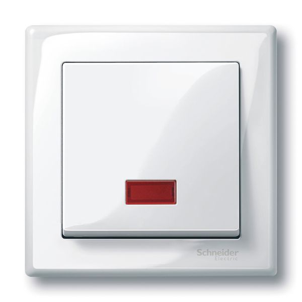 Rocker w. rectangular indicator window f. symbols, polar white, glossy, System M image 1