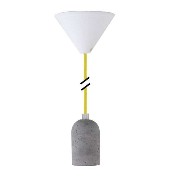 Lampholder E27 concrete Textile yellow PLB011 NCC / LEDmaxx image 1