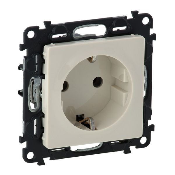 2P+E socket with shut. Valena Life - screw term. - German std -16A -250V~ -ivory image 1