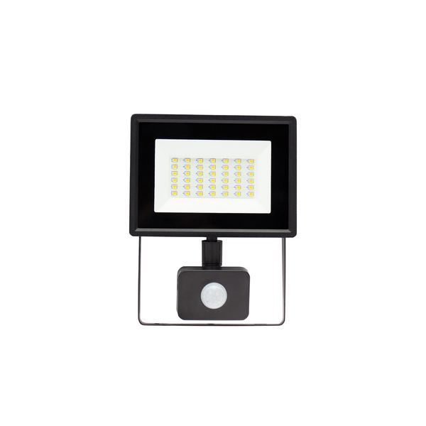 NOCTIS LUX 3 FLOODLIGHT 30W CW 230V IP44 150x190x53mm BLACK with PIR sensor image 2