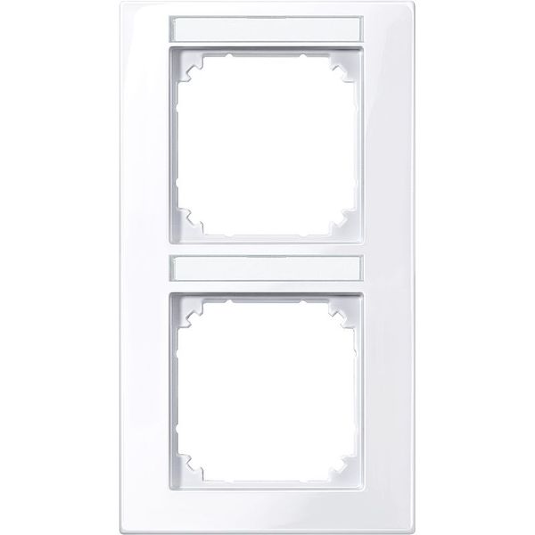 M-PLAN frame, can be labeled twice, vertical installation, active white glossy image 1