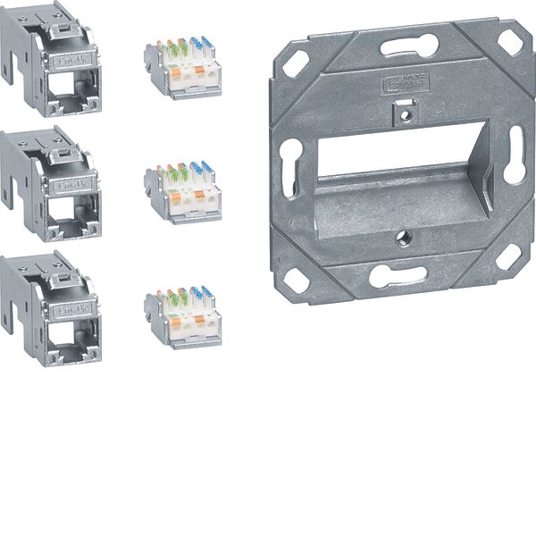 Connection module 3x RJ45 Cat.6a image 1