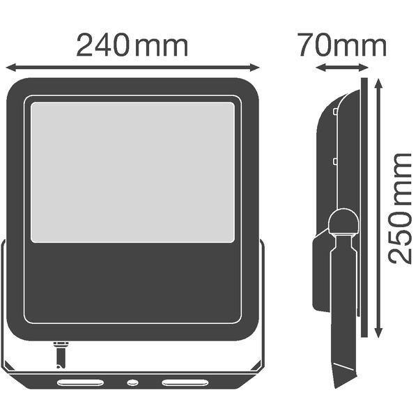 FLOODLIGHT 70 70 W 3000 K IP65 BK image 3