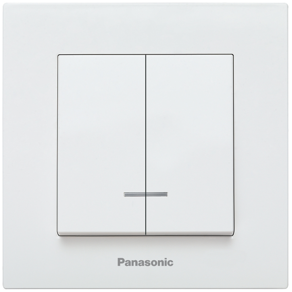 Karre Plus White Illuminated Two Gang Switch image 1