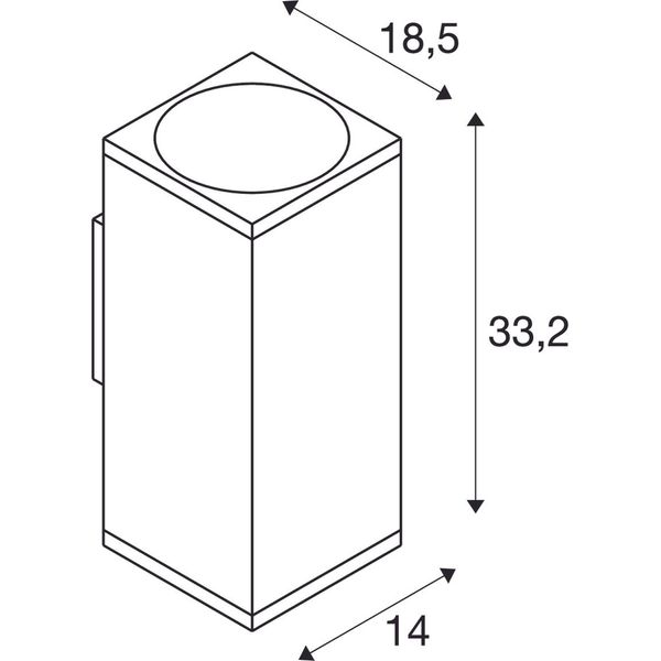 ENOLA UP/DOWN SQ L 53W 3000/4000K 230V LED IP65 anthracite image 2