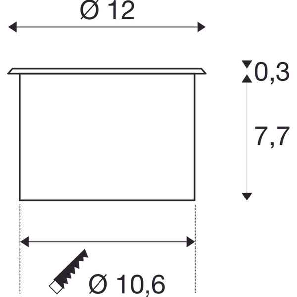 DASAR FLAT 120 7W 520lm ?80 230V 3000K IP65 stainless steel image 2