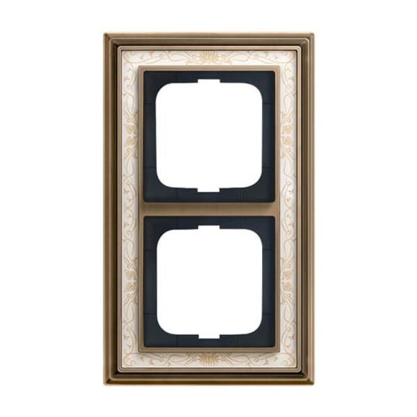 1723-846 Cover Frame Busch-dynasty® antique brass decor ivory white image 4