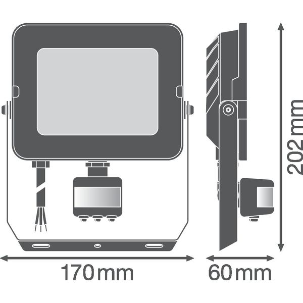 FLOODLIGHT COMPACT SENSOR 50W 830 SYM 100 BK image 21