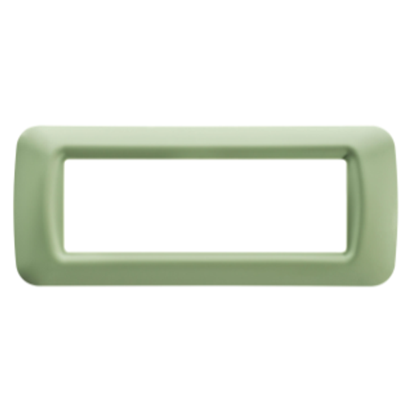 TOP SYSTEM PLATE - IN TECHNOPOLYMER GLOSS FINISHING - 6 GANG - VENETIAN GREEN - SYSTEM image 1