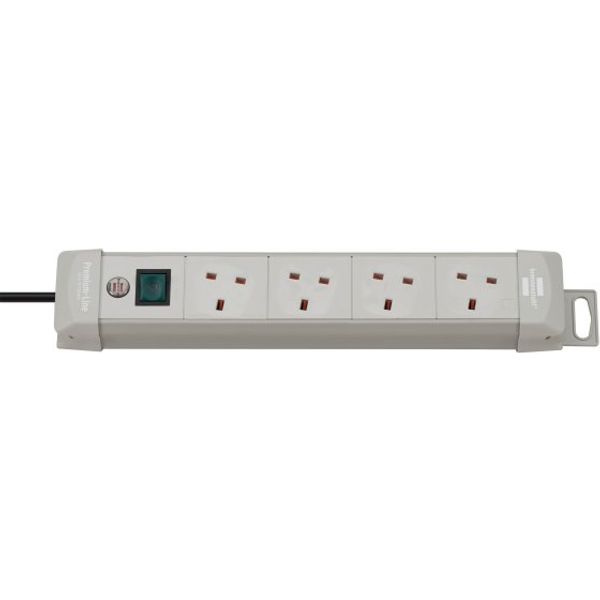 Premium-Line extension lead 4-way light grey 1,8m H05VV-F 3G1,25 with switch *GB* image 1