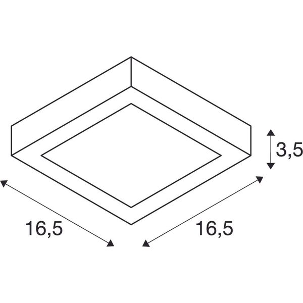 SENSER 18 square AL 880lm 3000K 230V IP20 white image 2