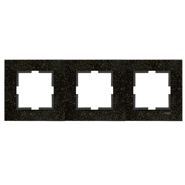 Novella Accessory Corian - Black Quartz Three Gang Frame image 1