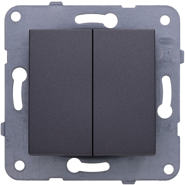 Karre Plus-Arkedia Dark Grey Two Gang Switch image 1