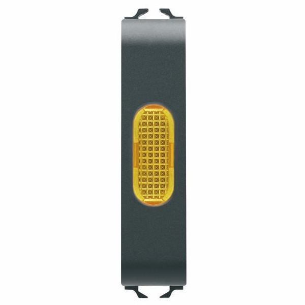 SINGLE INDICATOR LAMP - AMBER - 1/2 MODULE - SATIN BLACK - CHORUSMART image 2