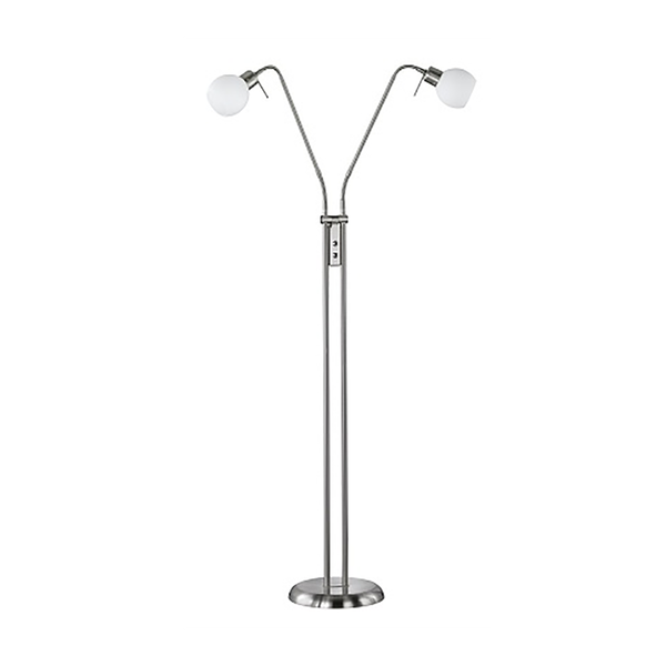 Freddy LED E14 floor lamp 2-pc brushed steel image 1