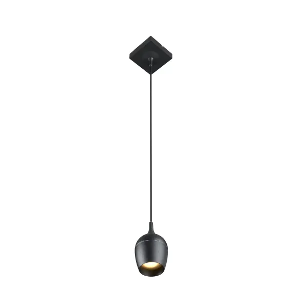 Lucide PRESTON - Pendant light Bathroom - Ø 10 cm - 1xGU10 - IP44 - Black image 1