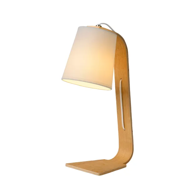 NORDIC Table Lamp E14 15.5/19/48cm Wood/Shade Whit image 1