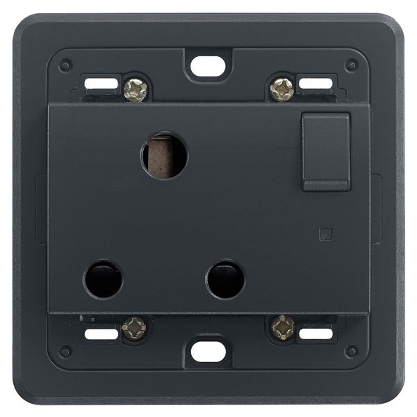 Switched 2P+E 15A English outlet grey image 1