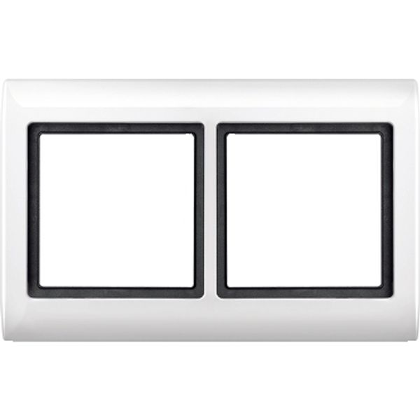 Aquadesign frame, 2-gang, polar white image 2