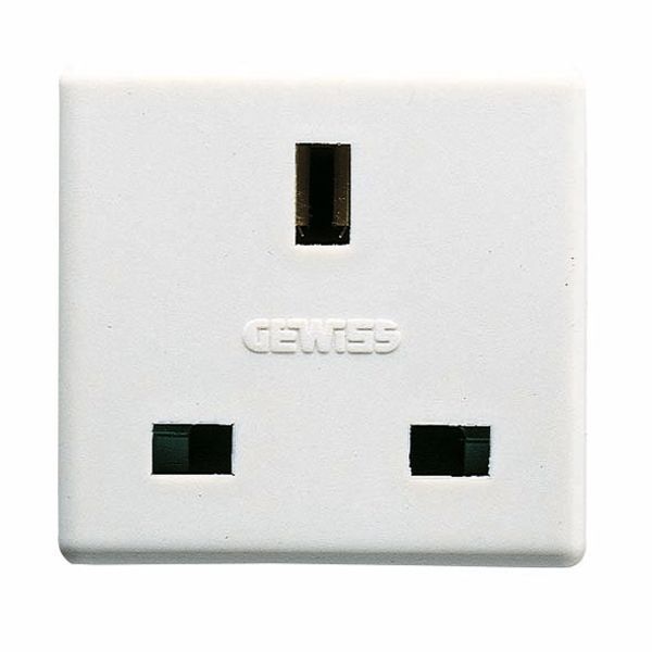 BRITISH STANDARD SOCKET-OUTLET 250V ac - 2P+E 13A - 2 MODULES - SYSTEM WHITE image 2