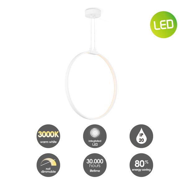 LED eclipse Ø 35 cm pendant lamp white image 3