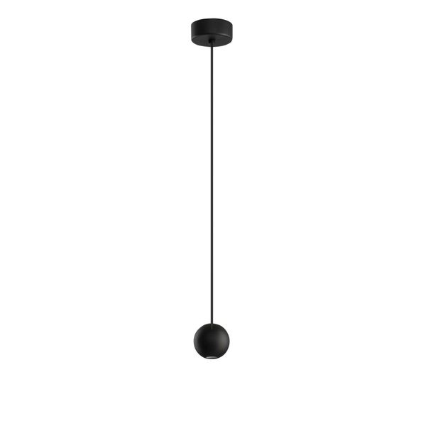 Black Aluminium  Black Fabric Wire  LED 4 Watt 230 Volt  290Lm 3000K IP20  D: 5 H: 158 cm Adjustable Height image 1