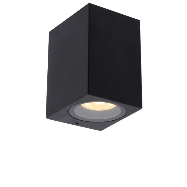 Lucide ZARO - Wall spotlight Outdoor - 1xGU10 - IP44 - Black image 1