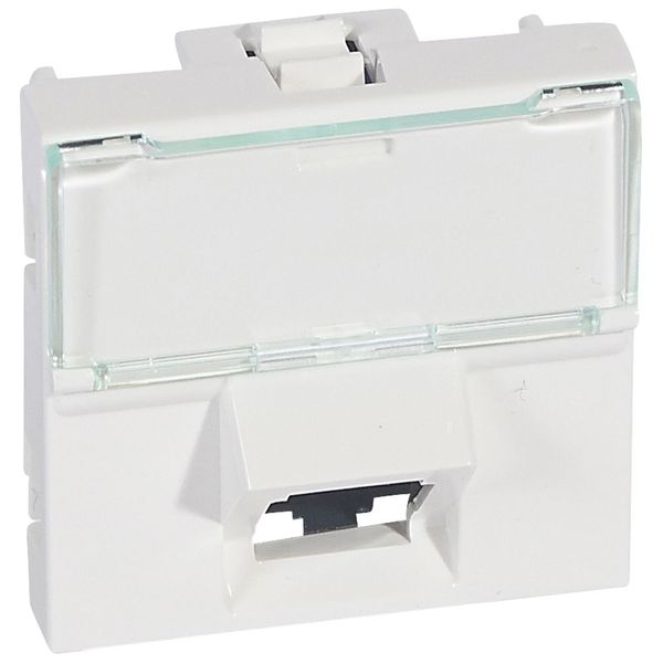 RJ45 socket Mosaic category 6 UTP 45° 2 modules white image 2