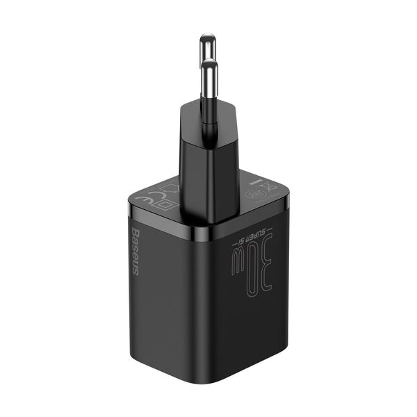 Wall Quick Charger Super Si 30W USB-C QC3.0 PD, Black image 4