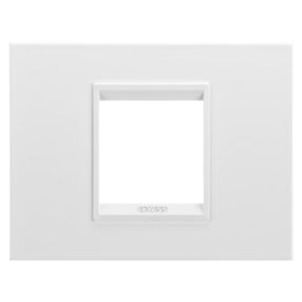 LUX PLATE - IN METAL - 2 MODULES - MONOCHROME SATIN WHITE - CHORUSMART image 1