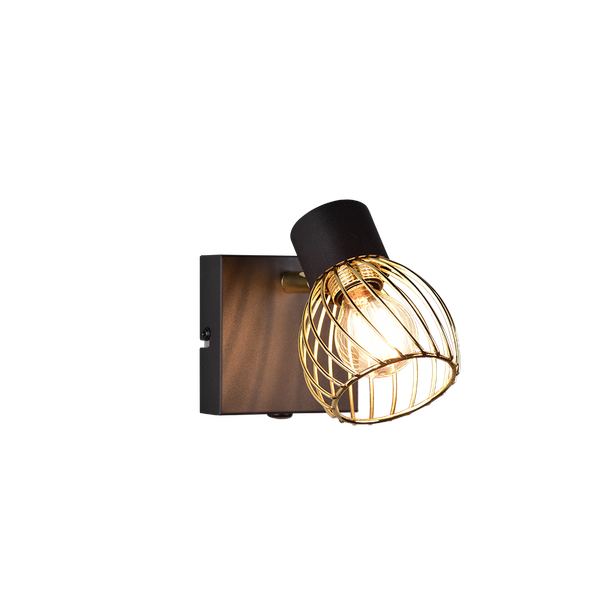 Ardon spotlight 1-pc E14 matt black/polished brass image 1