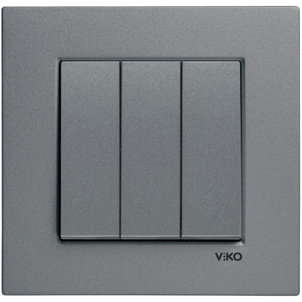 Novella Dark Grey Three Gang Switch image 1