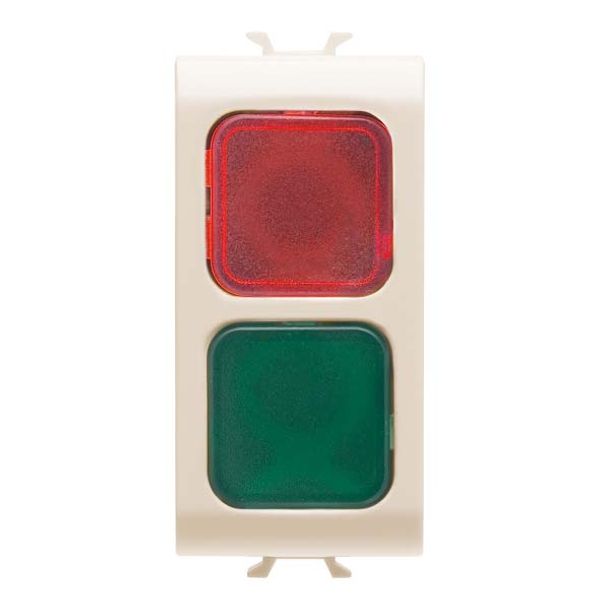 DOUBLE INDICATOR LAMP - RED/GREEN - 1 MODULE - IVORY - CHORUSMART image 2