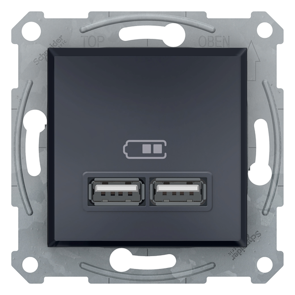 Asfora - double USB charger 2.1 A - anthracite image 4