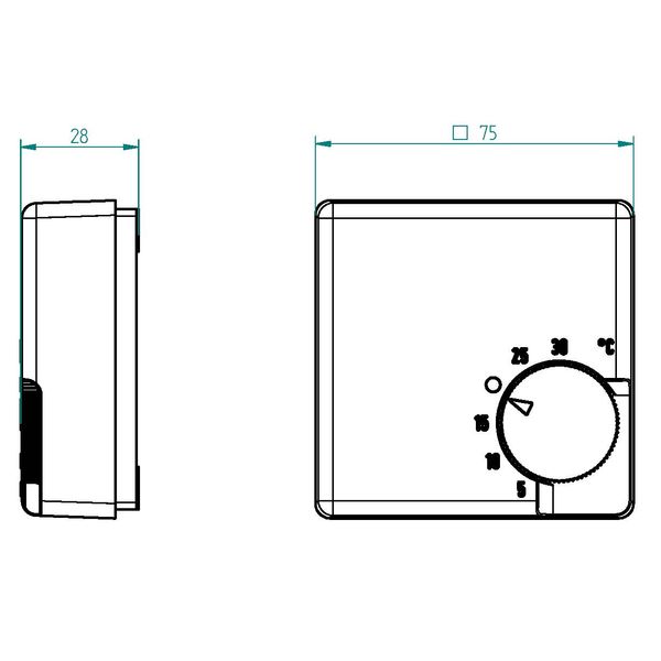 Room controller, 5-30C, AC 24 ... 240V, 1NC, 0.5-1A / 1.5-16A image 3