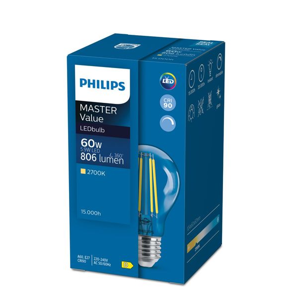 MAS VLE LEDBulb D5.9-60W  E27 927 A60CLG image 3