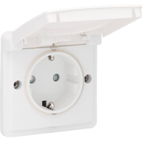 Splashproof socket outlet 16 A/250 Vac with side earthing, shutters an image 1