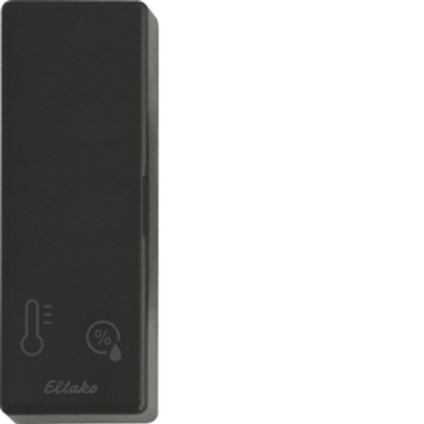 Wireless temperature+humidity sensor, anthracite matt image 1