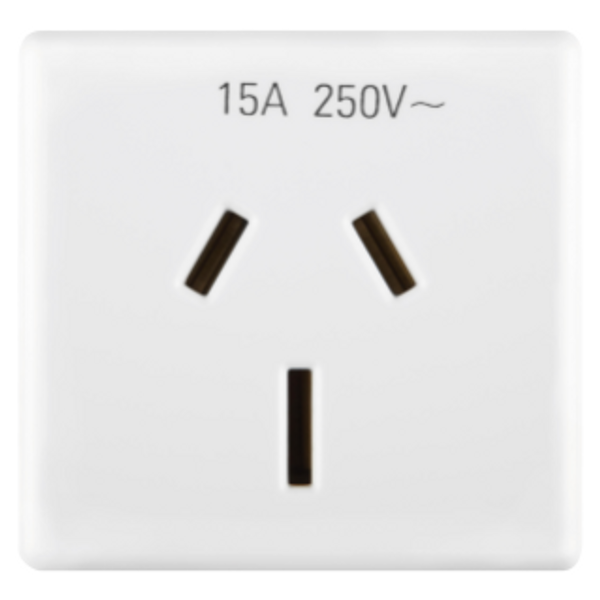 AUSTRALIAN STANDARD SOCKET-OUTLET 250V ac - 2P+E 15A - FLAT PLUG - 2 MODULES - SYSTEM WHITE image 1