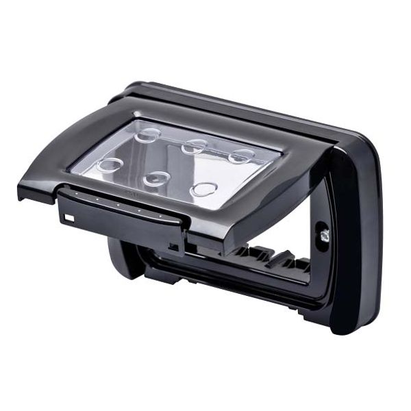 WATERTIGHT PLATE - SELF-SUPPORTING - 4 GANG - TONER BLACK - SYSTEM image 2