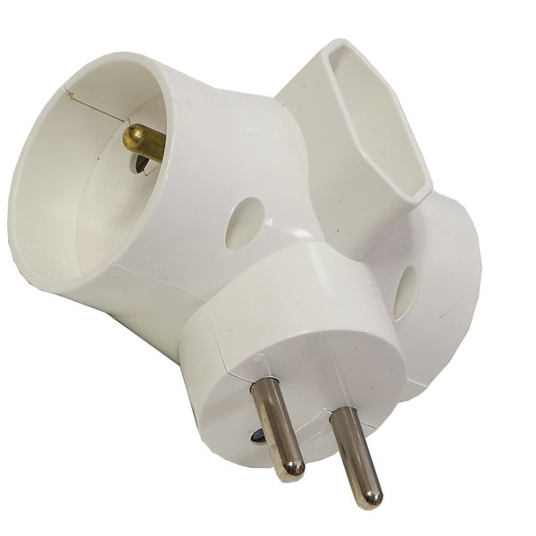 Adapteris Socket 2v a/z +1v b/z white Orno R-21 image 1