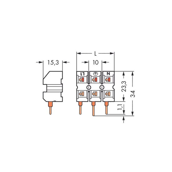 Power supply connector;without push-buttons;without snap-in mounting f image 2