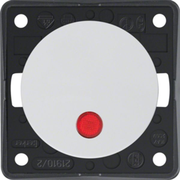 Ctrl on/off switch 2p impr "0", red lens, Integro - Design Flow/Pure,  image 1