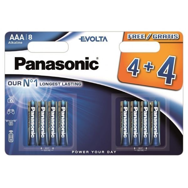 PANASONIC Evolta Alkaline LR03 AAA BL4+4 image 1