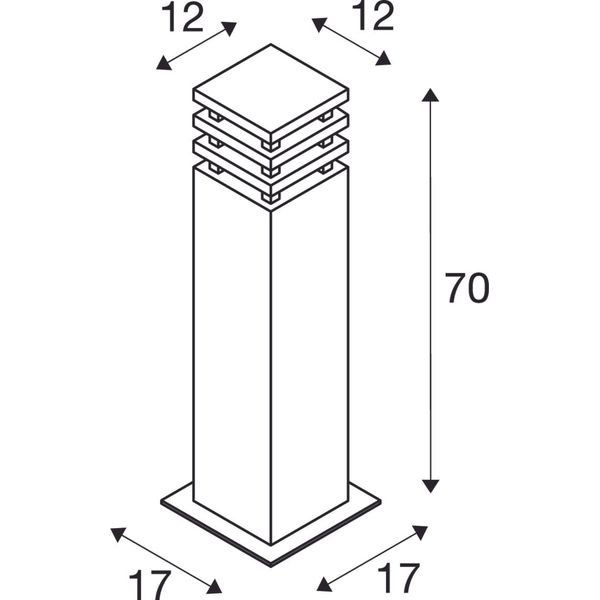 RUSTY SQUARE 70 outdoor lamp, E27 max.11W, IP55, rusted iron image 4