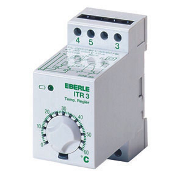 Temperature controller on mounting rail 0...60C, AC 230V, 1 changeover contact, potential free, 10 A image 2