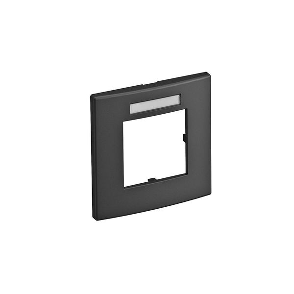 Cover frame AR45-BSF1, for accessory mounting box 71GD8-2, single, with labelling panel for vertical device installation image 1