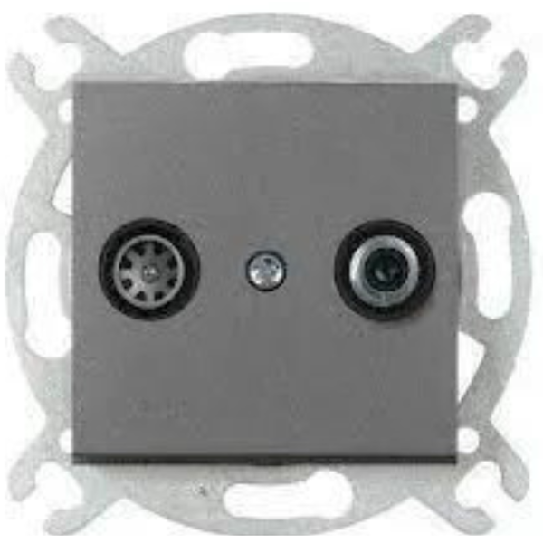 Novella-Trenda Dark Grey Sat Socket Terminated (Sat-TV) image 1