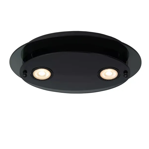 Lucide OKNO - Flush ceiling light - 2xGU10 - Black image 1